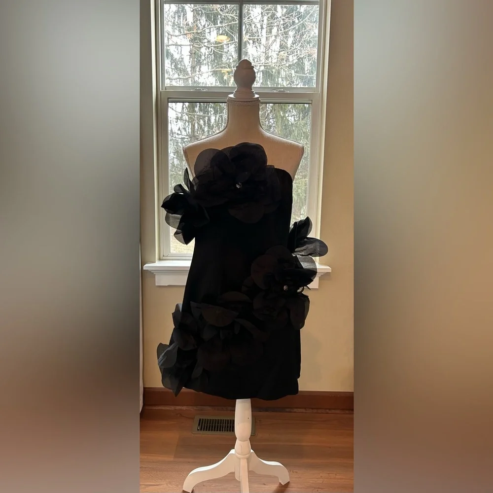 Fashion Nova Luxe The Ari Mini Dress-Black-Size Large NWT🖤 - Picture 5 of 6